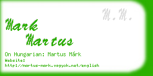 mark martus business card